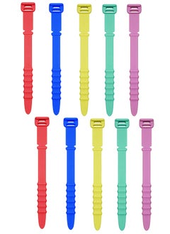 Buy Cord Organizers, 4.5 Inch Reusable Wire Ties Cord Organizer Straps Elastic Silicone Cord Organizer Cable Straps for Cords Phone Charging Cable Wire Labels Headphones 10pcs (5 Colors) in UAE