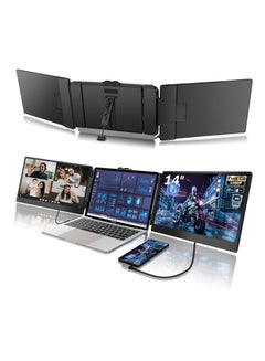 Buy Laptop Screen Extender Monitor Triple Portable Monitor for Laptop 14 Inch 1080p Fhd IPS Laptop Monitor Extender Plug and Play Type-C/Hdmi for Windows, Mac 13-17.3 Inch Laptop in UAE
