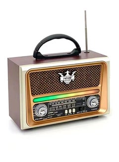 Buy Retro Multi-function Bluetooth  Radio  Portable AM FM SW Rechargeable Sound Box MP3 Player Usb TF Card Boombox in Saudi Arabia