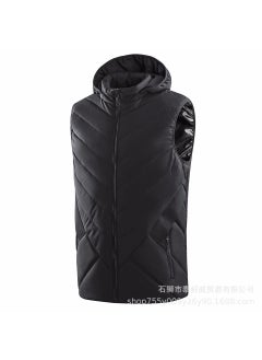 اشتري Winter Couples Heating Vest Hat-off Electric Heating Vest Intelligent Temperature Control Heating Vest Heating Clothes Jacket Men's black في الامارات