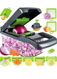 Buy Vegetable Chopper, Pro Onion Chopper, Multifunctional 13 in 1 Food Chopper, Kitchen Vegetable Slicer Dicer Cutter, in UAE