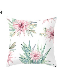 Buy Floral Printed Cushion Cover White/Green/Pink in UAE