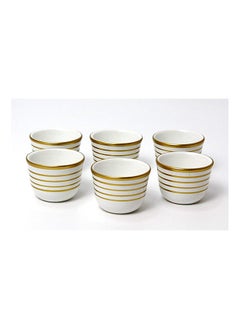 اشتري Set of 6 Pieces Cawa Cups Traditional Arabian Design Cups for Tea Coffee Perfect for Home And Office ECC8801 في الامارات