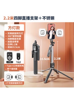 Buy New P325 Bluetooth Selfie Stick with Dual ControllersP320-F2 (2.2m + double square fill light + double remote control + metal keel bracket + stainless steel pipe) P320-F2 (2.2m + double square fill light + double remote control + metal keel bracket + stainless steel pipe) in Saudi Arabia