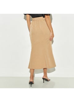 Buy 2Xtremz Button Detail Midi Skirt with Belt in Saudi Arabia