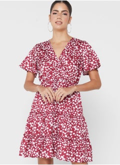 Buy Ruffled Printed Dress in Saudi Arabia