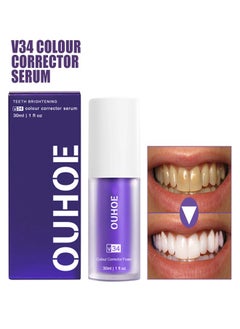 اشتري V34 Teeth Colour Corrector Serum 30ml, Formula With Purple Corrector, Cancel Out The Yellow Tones, Remove The Unpleasant Stains and Bring Out Your Teeth Natural Radiance, Make Your Smile Look Bright في السعودية