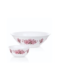 اشتري 7-piece set of Arcopal decal bowls, consisting of a large bowl, size 23 cm, and 6 small bowls, size 12 cm, Bloomzia 883314862904 في مصر