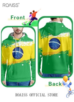 Buy Loose Fit Sweatshirt for Men for Sports Stylish Printed Pullover Sports Hoodies for Soccer Long Sleeve Jacket Suitable for Outdoor Sports in UAE