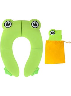 Buy Toilet Potty Training Seat Cover, Travel Toilet Seat, Folding Non Slip Silicone Pads, Travel Portable Reusable Kids Toddlers Boys Girls, Carry Bag (Green - Frog) in Saudi Arabia