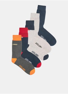 Buy Pack of 5 Logo Detail Crew Socks in Saudi Arabia