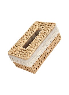 اشتري Hometaste Tissue Case Napkin Holder Hand Woven Tissue Box Facial Tissue Holder Tissue Box Cover Tissue Holder Tissue Box Cover Napkin Dispenser For Home Living Room Bedroom Car Table Decoration في الامارات