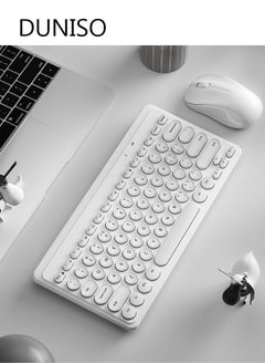 Buy Gaming Wireless Keyboard With Mouse For Home And Office White in UAE