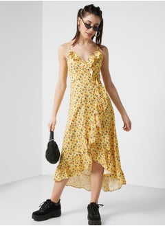 Buy V-Neck Floral Printed Dress in UAE