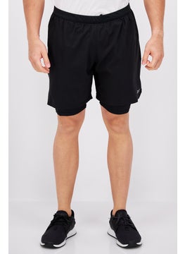 اشتري Men Sportswear Fit Brand Logo Training Short, Black في الامارات