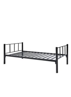 Buy INFINI HOMES Steel Metal Single Bed without Mattress (Single, Black, 190 X 90 X 70 CM) in UAE