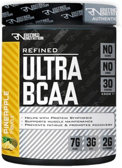 Buy Refined Nutrition Refined Ultra BCAA, Quick Recovery and Enhance muscle protein synthesis, Pineapple Flavor, 450 GM in UAE