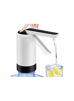 Buy Foldable Water Dispenser for 5 Gallon, Continuous Pumping Electric Water Jug Pump, Portable Drinking Water Pump, Timing and Quantitative Pumping, 3 Button Mode, Rechargeable (White)(1 Pack) in Saudi Arabia