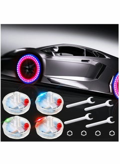 اشتري Car Tire Lights, Solar Energy Waterproof Motion Sensors Flashing Colorful LED Wheel Lamp Bulb, 4pcs في السعودية