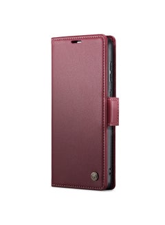 Buy Flip Wallet Case For Huawei Mate 60 Pro [RFID Blocking] PU Leather Wallet Flip Folio Case with Card Holder Kickstand Shockproof Phone Cover (Red) in Egypt