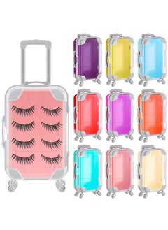 Buy 12 Pack Mini Suitcase Favor Box False Eyelashes Packaging Box Plastic Rolling Empty Lash Boxes Trolley Tiny Suitcase Miniature Candy Box For Travel Theme Parties And Celebrations 9 Colors in UAE