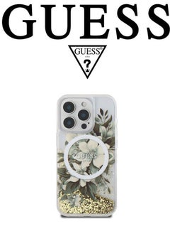 Buy iPhone 16 Pro Max back Case, supports MagSafe wireless charging, transparent with original logo and approved design from the global brand Guess. From CG Mobile. Beige in Saudi Arabia