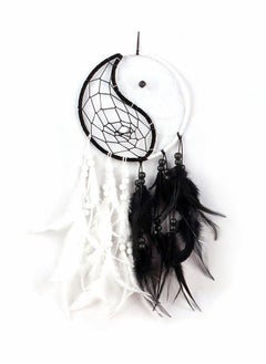 Buy Black Handmade Tai-Chi Dream Catcher with Feathers and Beads,Home Ornament Craft Car Hanging Decoration Ornament Yin Yang Culture for Wall Decoration in UAE