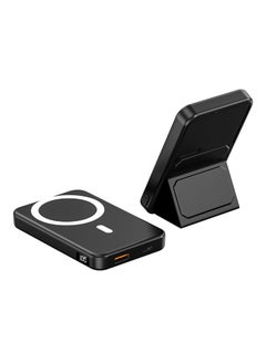 اشتري 10000 mAh Magnetic MagSafe Wireless Portable Power Bank Charger with Stand Black في الامارات