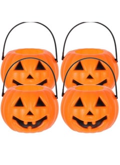 Buy Pumpkin Cand Bucket for Kids, 4 Pack Plastic Pumpkin Candy Bucket  6.6" × 5.5" in UAE