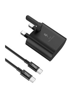 Buy Super Fast Charging 25W PD Adapter with Type-C to C Cable Charger with Detachable Cable for Android mobiles and Tablets in UAE