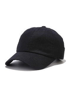 اشتري Classic Cotton Sutructured Baseball Hat Adjustable Men Women Plain Blank Workout Ball Caps, Black في السعودية