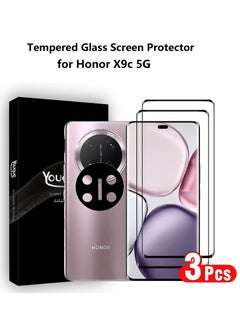 اشتري 3 قطع من واقي الشاشة الزجاجي المقوى لهاتف Honor X9c 5G مع غشاء عدسة الكاميرا، وقطعتان من واقيات الشاشة الأمامية وقطعة واحدة من غشاء العدسة في السعودية