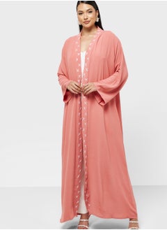 Buy Embroidered Trim Abaya in UAE