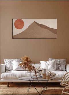 Buy Framed Canvas Wall Art Stretched Over Wooden Frame, Panorama Orientation Moon and Mountain Painting, For Home, Living Room, Office Décor in Saudi Arabia