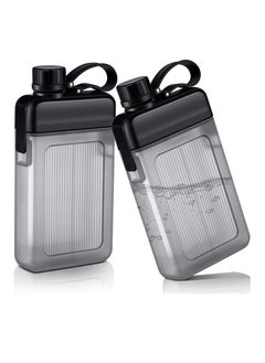 اشتري Plastic Flask for Liquor Flat Water Bottle Square Bottles Travel Flask Portable Travel Mug Pocket Flask for Liquor for Sports Camping Gym Fitness Outdoor 1 Piece في الامارات