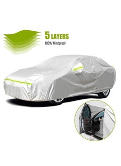 Buy Sun Shade Protection Car Body Cover For Sedan Universal Fit 167-185 Inch in UAE