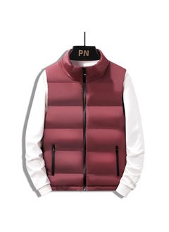 Buy M-5XL Winter Mens Padded Warm Vest Thicken Cotton Outerwear Sleeveless Collar WaistcoatRed Red in UAE