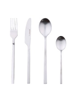 اشتري 24-Piece Pau Matt Finished Stainless Steel Cutlery Set في الامارات