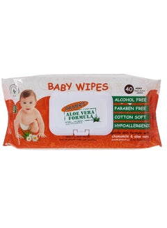 Buy Baby Wipes Flow Pack of 40 Wipes White in Saudi Arabia