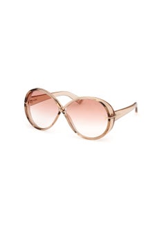 Buy Women's Round Shape  Sunglasses FT111645T64 Lens Size: 64 Millimeter - Shiny Light Brown in Saudi Arabia