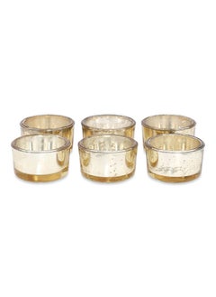 Buy Furn Tea Light Holder, Gold - Set of 6, 5x3 cm in UAE