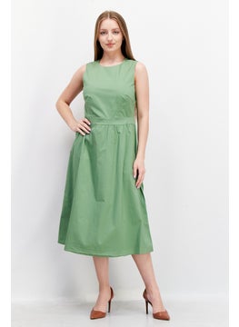 اشتري Women Solid A-Line Dress, Green في السعودية