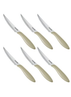 Buy 6 Pieces Presto Set Of Steak Knife Beige 12 Cm in UAE