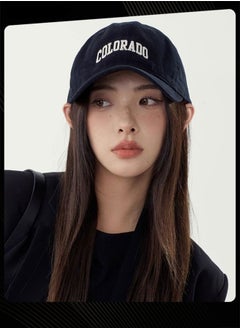 Buy Korean Version Versatile Women Breathable Baseball Cap Spring Summer Autumn Adjustable Sun Protection Peaked Cap Suitable for Daily Outdoor Sports Navy in UAE