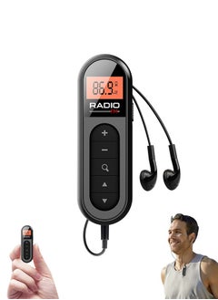 Buy FM Portable Radio, Rechargeable Pocket Radio with Best Reception Digital Tuning, LCD Screen,Belt Clip, Stereo Sound Earphone Jack for Gym, Jogging, Walking, Camping in UAE