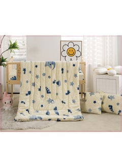 Buy Winter fluffy children's bed sheet 4 pieces double-sided velvet system quilted quilt size (quilt: 150 x 90 cm, elastic sheet: 150 x 70 + 15 cm, pillow: 40 x 30 cm, small pillow: 30 x 30 cm) in Saudi Arabia