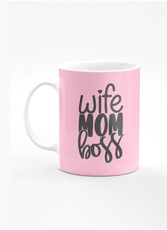 اشتري Designer Printed Coffee Mug with Heavy Duty Handle 11oz Ceramic Personalised Gift Mugs Cup [Microwave Safe & Dishwasher Proof] - Wife Mom Boss في الامارات