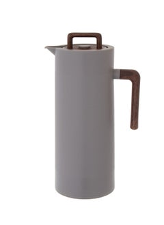 Buy Plastic Coffee & Tea Flask 1 Liter grey with wood handle in Saudi Arabia