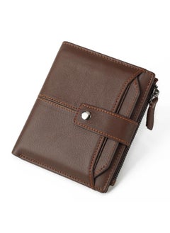 Buy New Genuine Leather Men's Wallet Large Capacity Multi-card Holder Wallet Short Coin Purse First Layer Cowhide Wallet Bag in Saudi Arabia