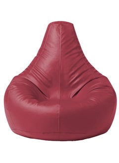 Buy Faux Leather Tear Drop Recliner Bean Bag with Filling Maroon in UAE